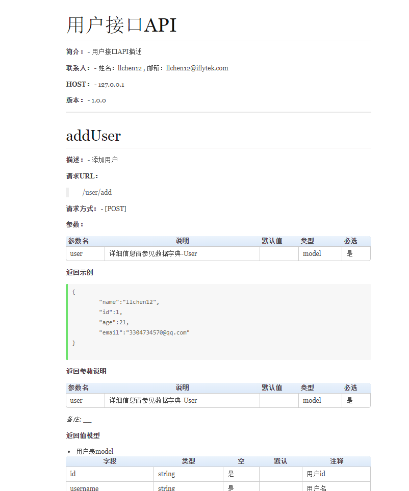 API文档预览页面